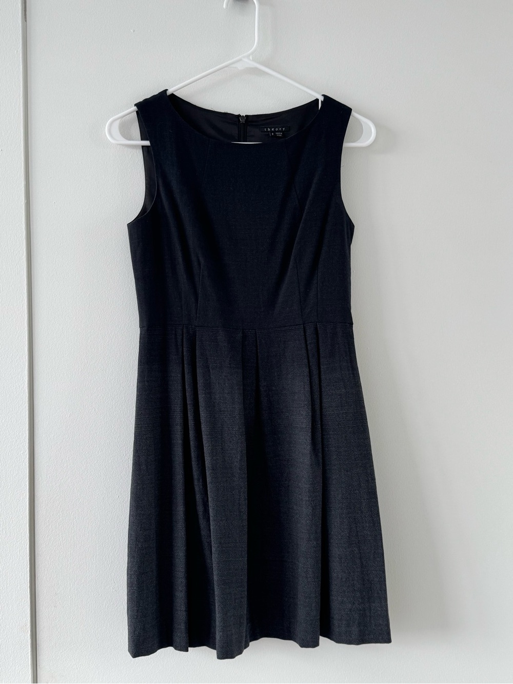 Theory Dark Grey Wool Blend Dress